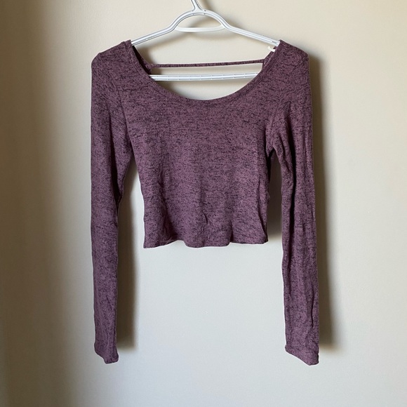 Purple Soft Garage Long Sleeve Crop - Picture 1 of 4